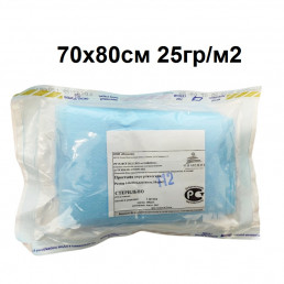 Простыня (пеленка) операционная стерильная 80 см Х 70 см, Голубая, плотн 25гр/кв.м. (1шт) Инмедиз