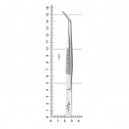 22-5 Пинцет стоматологический изогнутый Pin, для пинов, 15 см, HLW