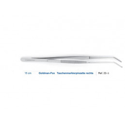 22-8 Пинцет Goldman-Fox, 15,0 см, левый, крысиный зуб, HLW