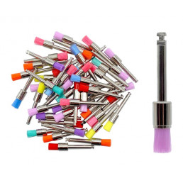 Щетка для полировки нейлоновая ЧАШКА (НЕполая, узкая длинная, разноцветные, RA)  (10 шт/уп) 