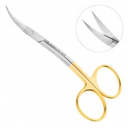 19-7TC Ножницы хирургические двойной изгиб La Grange TC, 115 мм, карбид-вольфрамовые вставки