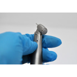 Наконечник угловой HELICA с 45-градусной головкой, 1:4.2 повышающий, кнопочный, фиброоптика, 4-точечный спрей, 6-канальный