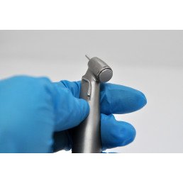 Наконечник угловой HELICA с 45-градусной головкой, 1:4.2 повышающий, кнопочный, фиброоптика, 4-точечный спрей, 6-канальный