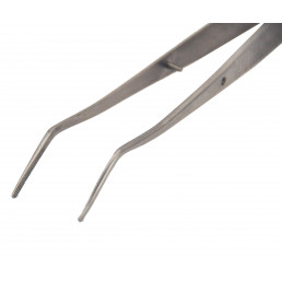 Пинцет стоматологический с двойным изгибом Meriam с насечками, 16,0см, AGILE