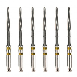 Калибровочный дриль Unimetric №208 (6 шт/уп) 2 полосы, желтый, Dentsply Maillefer 