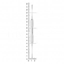 40-24 Распатор-микро двусторонний, 2,5-2,5 мм , ручка DELUXE, ø 10 мм