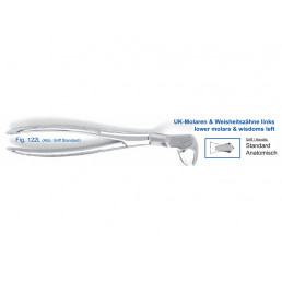 12-122L Щипцы для удаления зубов нижние, 1-3 моляры левые