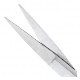 19-1 Ножницы хирургические прямые iris, 115 мм зубчатые