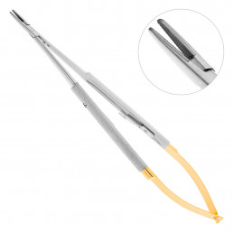 20-20 Иглодержатель микрохирургический прямой Castroviejo-Gomel TC,18,0 см, карбид-вольфрамовые вставки