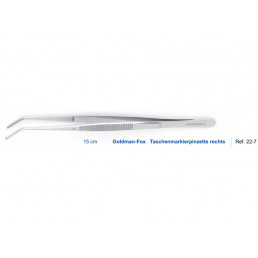 22-7 Пинцет Goldman-Fox, 15,0 см, правый, крысиный зуб, HLW
