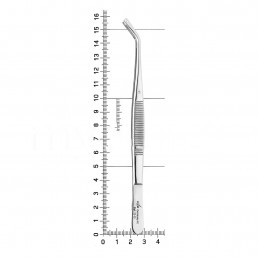 22-13 Пинцет шовный угловой, 15,0 см