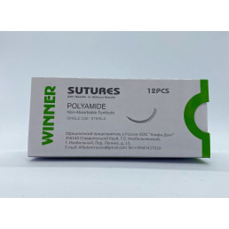 Полиамид (нейлон) WINNER №5 (12шт), синий, 75см, обр-реж., 16мм, 3/8