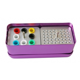 Эндобокс металл, автоклавир.,  Синий, 38 отверстий для ручных файлов +8 отверстий для пинов