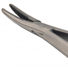 Иглодержатель микрохирургический изогнутый Castroviejo, 140 мм, карбид-вольфрамовые вставки (1шт) AGILE