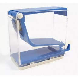 Диспенсер для ватных валиков, пластик, нажимной, Голубой(Blue) 