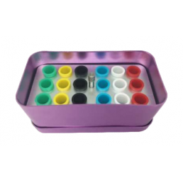 Эндобокс металл, автоклавир.,Синий 18 отв. для пинов