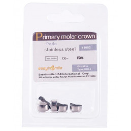 DUL4, Коронки из нержавеющей стали для временных зубов (5шт.), EASYINSMILE