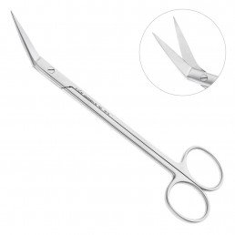 19-10 Ножницы хирургические двойные угловые Locklin, 160 мм, зубчатые