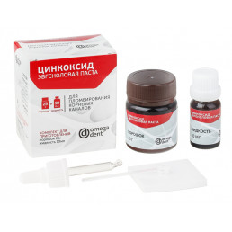 Цинкоксид Эвгеноловая паста (25 г+10 мл) Для пломбирования корневых каналов, Омега-дент 