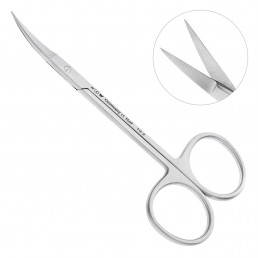 19-2 Ножницы хирургические изогнутые iris, 115 мм, зубчатые