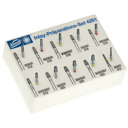 Набор для препарирования полости под вкладки (10 боров+подставка) Komet Dental 