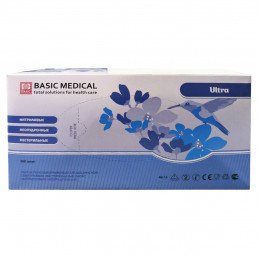 Перчатки нитрил, 200шт, Голубые Basic Ultra L(8-9)