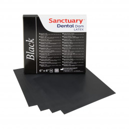 Листы для коффердам, Черные средние, Sanctuary (36 шт) аромат Мяты +Шаблон