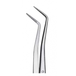 Пинцет стоматологический с двойным изгибом Flagg с насечками, 16,0см, AGILE