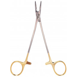 07-222 Иглодержатель хирургический изогнутый Crile Wood, 153 мм, карбид-вольфрамовые вставки (1шт) AGILE