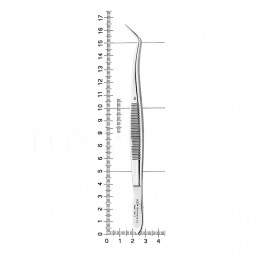 22-1 Пинцет стоматологический изогнутый Meriam, 16,0см