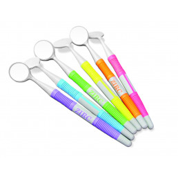 Зеркало №4 стомат. НЕ увелич., 22мм, пластик/резин. НЕОН (12шт/уп) ZIRC