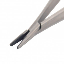 Иглодержатель микрохирургический прямой Castroviejo, 140 мм, карбид-вольфрамовые вставки (1шт) AGILE