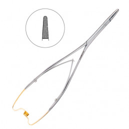 20-31 Иглодержатель хирургический прямой Hoesl TC, 210 мм, карбид-вольфрамовые вставки