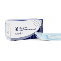 Капрон плетеный №1 (20шт) неокр., 75см, реж 35мм, 1/2. ПТО Медтехника