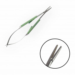 Иглодержатель микрохирургический прямой с круглыми браншами, с пластинчатым замком, 135 мм, КМИЗ