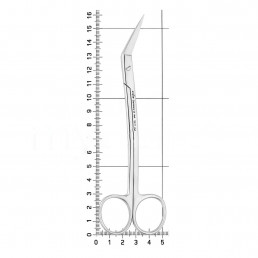 19-11 Ножницы хирургические угловые Goldmann-Fox, 160 мм, зубчатые