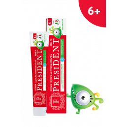 Зубная паста детская PRESIDENT JUNIOR 6+ Земляника (70 мл) RDA 50