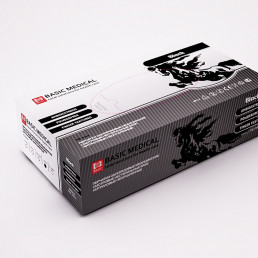 Перчатки нитрил, 100шт, Черные Basic L (8-9)