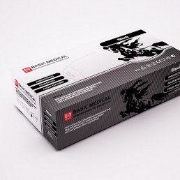 Перчатки нитрил, 100шт, Черные Basic L (8-9)