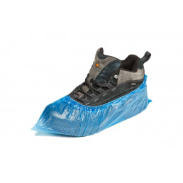 Бахилы Экстра 30микрон(4гр), 50пар, Голубые, двойная резинка, Медсервис Плюс