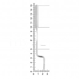 40-82  Остеотом изогнутый bajonett, 3,5 мм, вогнутый кончик, 6-8-10-12-14-16 мм