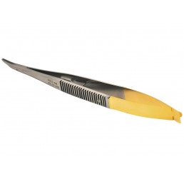 07-245 Иглодержатель микрохирургический изогнутый Castroviejo, 140 мм, карбид-вольфрамовые вставки (1шт) AGILE