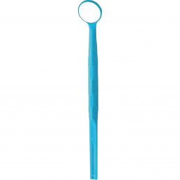 Зеркало №4 стоматологическое НЕ увеличивающее с голубой ручкой-линейкой, автоклавируемое, 22 мм ультраяркое (5 шт/уп)