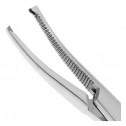 20-33 Зажим изогнутый 12,5см, Kocherklemme хирургический с зубчиками