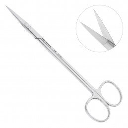 19-14 Ножницы хирургические прямые Kelly, 160 мм, зубчатые