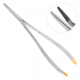 20-23 Иглодержатель хирургический прямой ToennisTC,180 мм, карбид-вольфрамовые вставки, безкремальеры