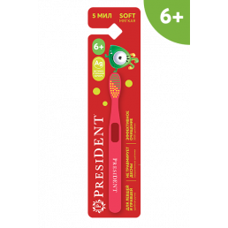 Зубная щетка PRESIDENT Junior 6+ (1 шт) Мягкая 5 МИЛ