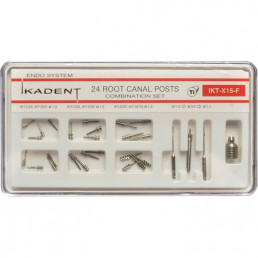 Штифты титановые Набор Икадент IKT-X15-F (C05х4, D05х4, C20х4, D20х4, D25х4, GF25х4) (24 шт+3 инстр.+ключ)