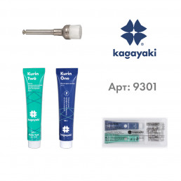 Набор полировочных паст Курин One, Two (2х50 г + 25 шт щетка Bowl) без фтора, Кагаяки (Kagayaki Kurin One, Two) 