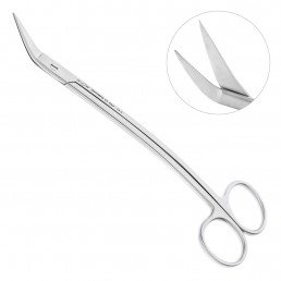 19-9 Ножницы хирургические двойной изгиб DEAN, 175 мм, зубчатые